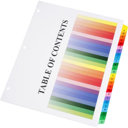 Made-To-Stick 753001 One-Step Index Sheets  26-Tab  A-Z &amp; Letter - Assorted Color MA3749781